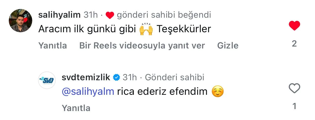 SVD Temizlik müşteri yorumu koltuk yıkama Ankara