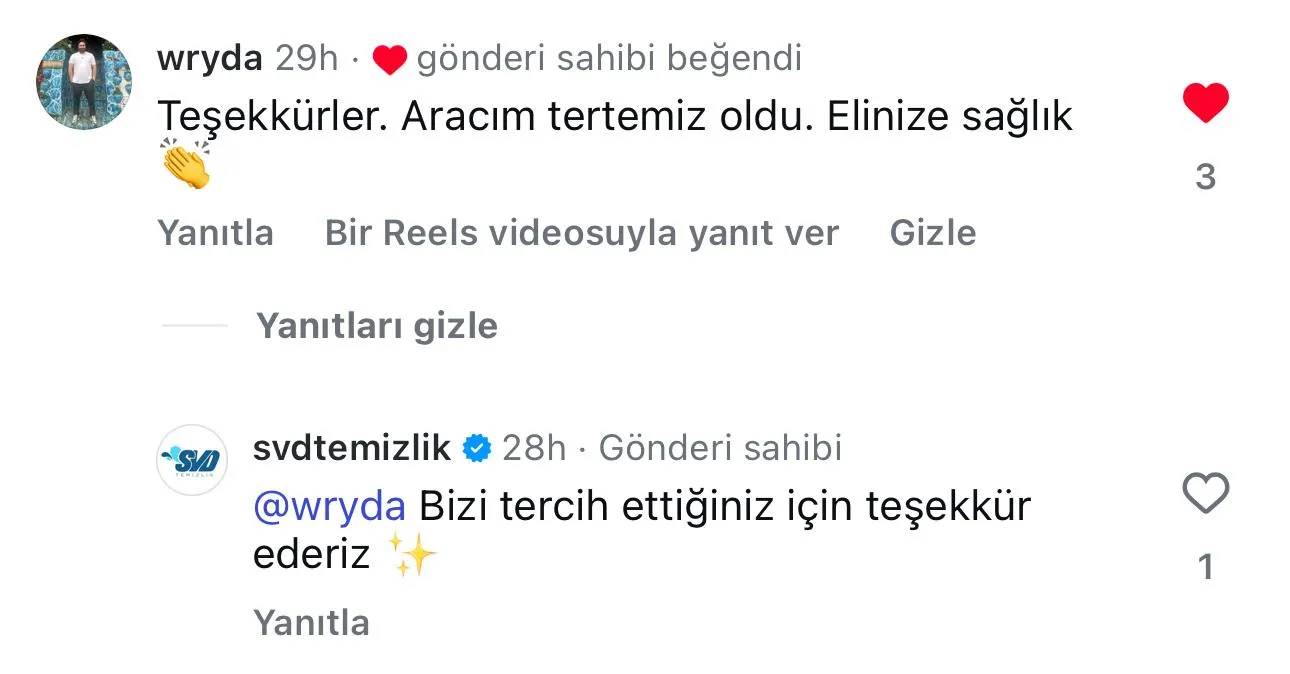 SVD Temizlik müşteri yorumu koltuk yıkama Ankara