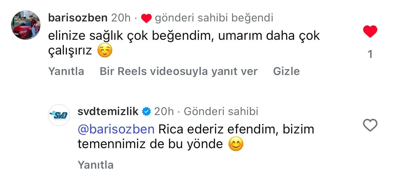 SVD Temizlik müşteri yorumu koltuk yıkama Ankara