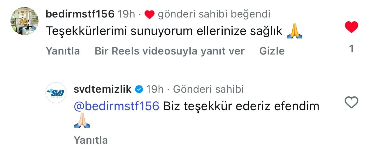 SVD Temizlik müşteri yorumu koltuk yıkama Ankara