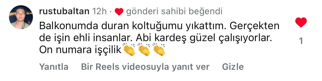 SVD Temizlik müşteri yorumu koltuk yıkama Ankara