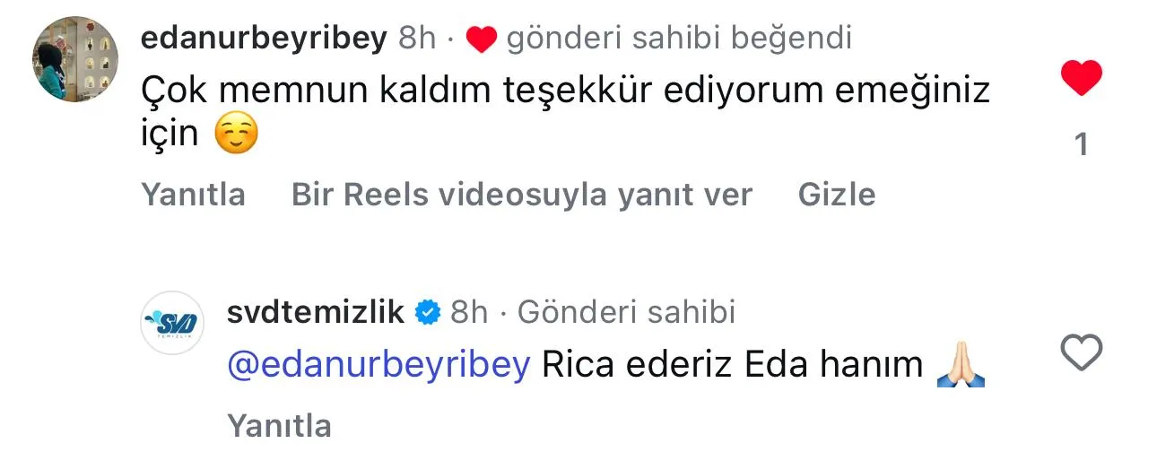 SVD Temizlik müşteri yorumu koltuk yıkama Ankara