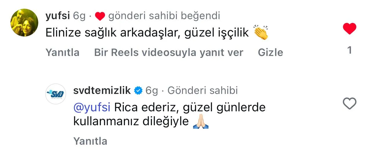 SVD Temizlik müşteri yorumu koltuk yıkama Ankara