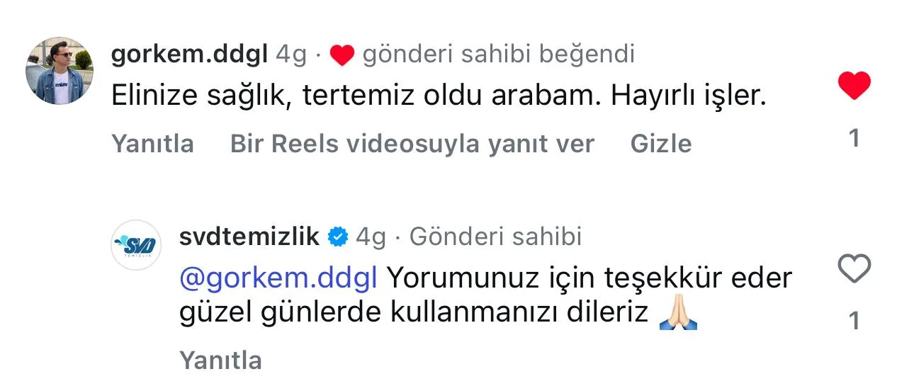 SVD Temizlik müşteri yorumu koltuk yıkama Ankara