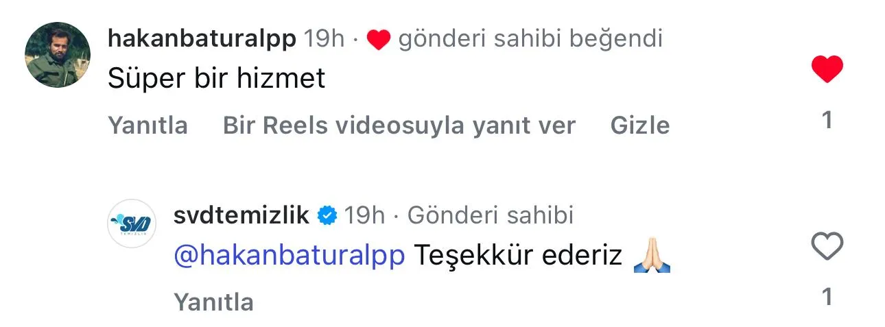 SVD Temizlik müşteri yorumu koltuk yıkama Ankara